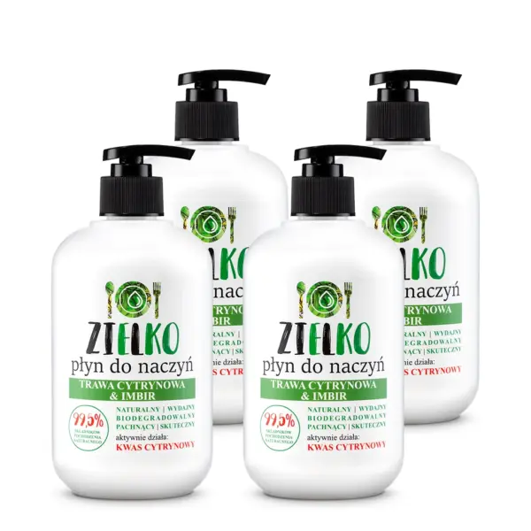 ZIELKO Zestaw Płyn do mycia naczyń TRAWA CYTRYNOWA 4x500ml (3+1)
